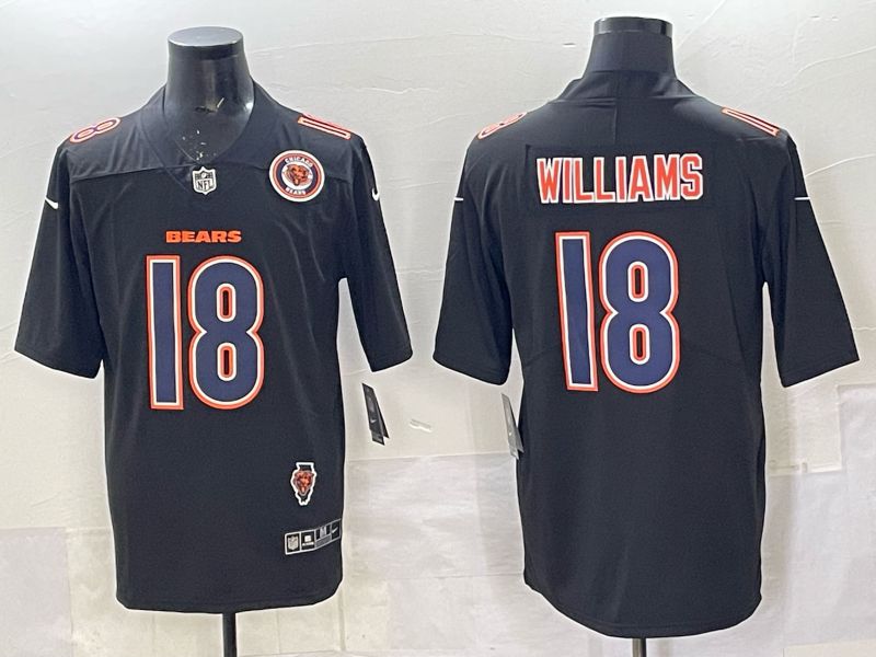 Men 2025 Nike Chicago Bears #18 Williams Black Limited NFL Jersey style 016->chicago bears->NFL Jersey